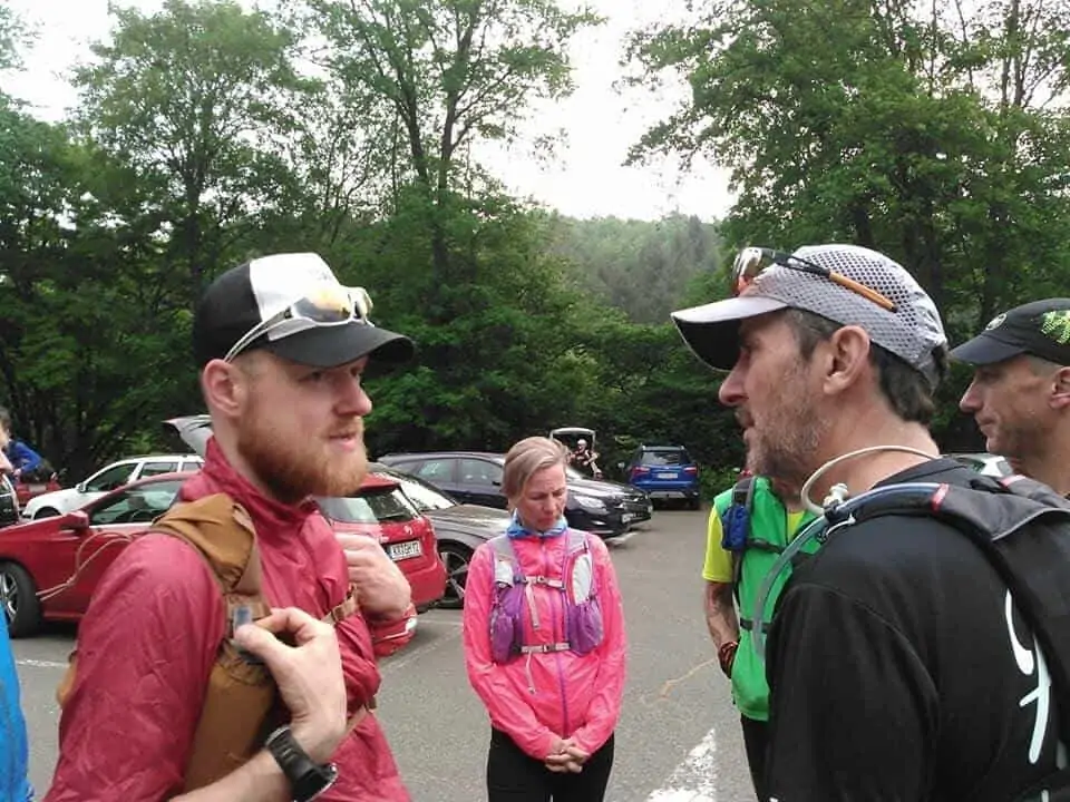 Sascha und Thomas vor dem Start des Westerwaldlaufes 2018